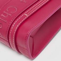 Pre Owned Chloe Magenta Leather Mini Woody Tote