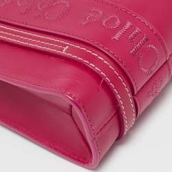 Pre Owned Chloe Magenta Leather Mini Woody Tote
