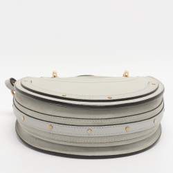 Pre Owned Chloe Grey Leather and Suede Small Pixie Round Crossbody Bag