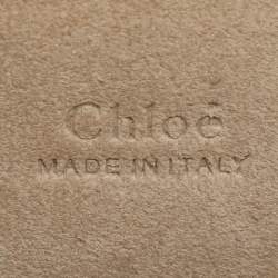 Pre Owned Chloe Grey Leather and Suede Small Pixie Round Crossbody Bag