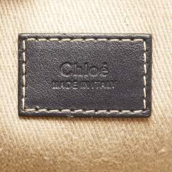 Pre Owned Chloe Beige/Black Canvas and Leather Large Woody Tote