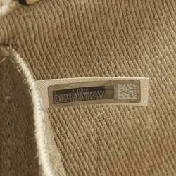 Pre Owned Chloé Beige/Black Canvas and Leather Medium Striped Woody Tote