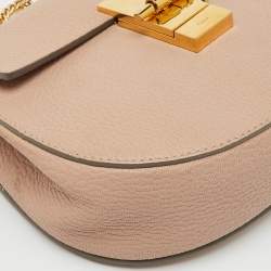 Pre Owned Chloe Beige Leather Small Drew Chain Shoulder Bag