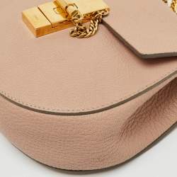 Pre Owned Chloe Beige Leather Small Drew Chain Shoulder Bag