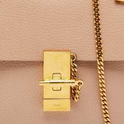 Pre Owned Chloe Beige Leather Small Drew Chain Shoulder Bag