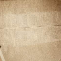 Pre Owned Chloé Beige/Navy Blue Canvas Medium Woody Tote