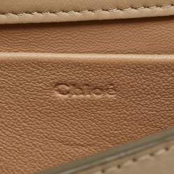 Pre Owned Chloé Beige Quilted Leather Studded Nile Bracelet Minaudiere Crossbody Bag