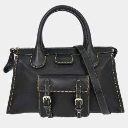 Pre Owned Chloe Black Edith 2way Handbag
