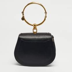 Pre Owned Chloé Black Leather Small Nile Bracelet Crossbody Bag