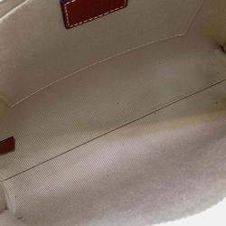 Pre Owned Chloe Beige Brown Fabric and Leather Woody Bag Small