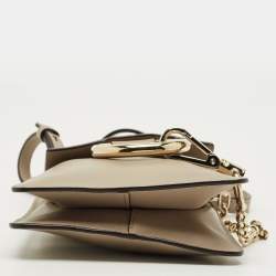 مملوكة مسبقًا حقيبة كروس كلوي فاي جلد وجلد شامواه بيج صغيرة