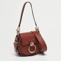 مملوكة مسبقًا Chloe Tess Small Brown Leather and Suede Shoulder Bag