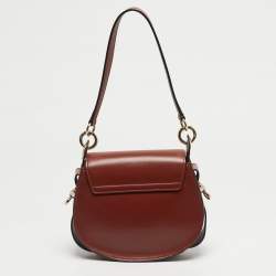 مملوكة مسبقًا Chloe Tess Small Brown Leather and Suede Shoulder Bag