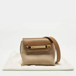 Pre Owned Chloe Clare Mini Beige/Brown Leather Crossbody Bag