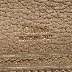 Pre Owned Chloe Clare Mini Beige/Brown Leather Crossbody Bag