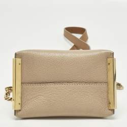 Pre Owned Chloe Clare Mini Beige/Brown Leather Crossbody Bag