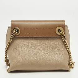 Pre Owned Chloe Clare Mini Beige/Brown Leather Crossbody Bag