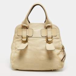 Pre Owned حقيبة كلوي باي جلد أبيض عاجي