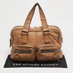 مملوكة مسبقًا Chloe Betty Tan Leather Zip Satchel