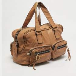 مملوكة مسبقًا Chloe Betty Tan Leather Zip Satchel