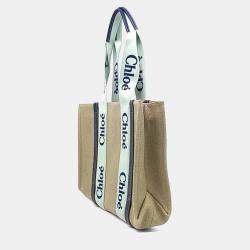 مملوكة مسبقًا Chloe Beige Fabric Woody Bag Medium