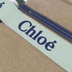 مملوكة مسبقًا Chloe Beige Fabric Woody Bag Medium