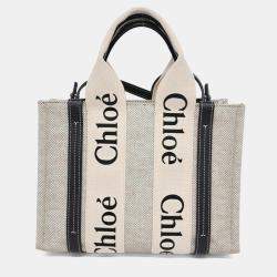 Pre Owned Chloe Brown Fabric Woody Bag Small