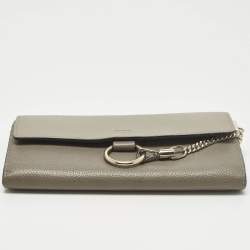 مملوكة مسبقًا Chloe Faye Grey Leather Continental Wallet