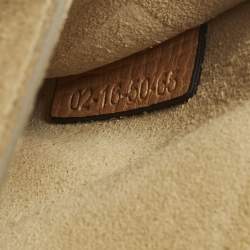 مملوكة مسبقًا حقيبة كتف كلوي درو متوسطة جلد بنية/صفراء