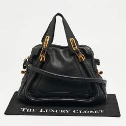 مملوكة مسبقًا Chloe Paraty Medium Black Leather Shoulder Bag