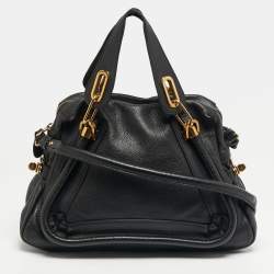 مملوكة مسبقًا Chloe Paraty Medium Black Leather Shoulder Bag