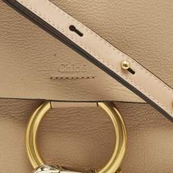 Pre Owned حقيبة كتف كلوي في في لونين بيج جلد صغيرة