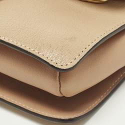 Pre Owned حقيبة كتف كلوي في في لونين بيج جلد صغيرة