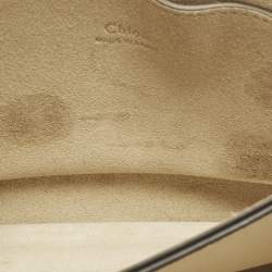 Pre Owned حقيبة كتف كلوي في في لونين بيج جلد صغيرة