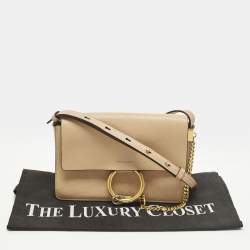 Pre Owned حقيبة كتف كلوي في في لونين بيج جلد صغيرة