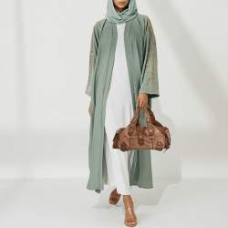 مملوكة مسبقًا Chloe Silverado Brown/Beige Python and Leather Satchel