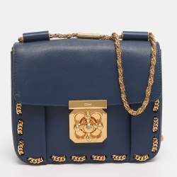 Pre Owned حقيبة كتف كلوي إلسي صغيرة جلد بنفسجية فاتحة