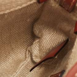 Pre Owned Chloe Woody Nano Beige/Brown Logo Canvas and Leather Tote