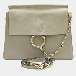 Pre Owned Chloe Brown Leather and Suede Payback Large