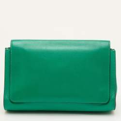 مملوكة مسبقًا Chloe Elle Small Green Leather Flap Clutch