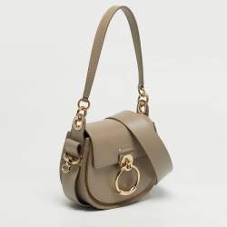 Pre Owned حقيبة كتف كلوي تيس سويدي وجلد رمادي صغير