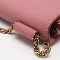 مملوكة مسبقًا Chloe Elsie Small Pink Perforated Leather Shoulder Bag