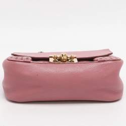 مملوكة مسبقًا Chloe Elsie Small Pink Perforated Leather Shoulder Bag