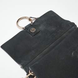 Pre Owned Chloe Faye Medium Deep Green/Black Leather, Suede and Python Shoulder Bag