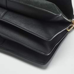 Pre Owned Chloe Faye Medium Deep Green/Black Leather, Suede and Python Shoulder Bag