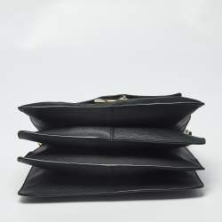 Pre Owned Chloe Faye Medium Deep Green/Black Leather, Suede and Python Shoulder Bag