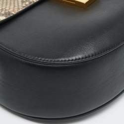 Pre Owned Chloe Drew Medium Black/Beige Leather and Python Shoulder Bag