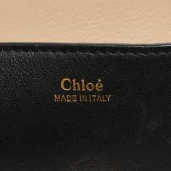 Pre Owned Chloe Drew Medium Black/Beige Leather and Python Shoulder Bag