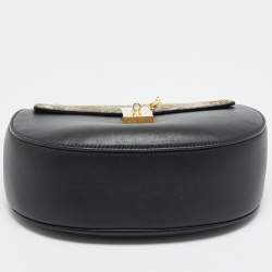 Pre Owned Chloe Drew Medium Black/Beige Leather and Python Shoulder Bag