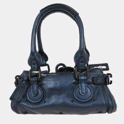 Pre Owned Chloe Metallic Blue Paddington Mini Handbag
